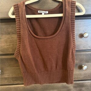Reformation Chocolate Knit Crop Top